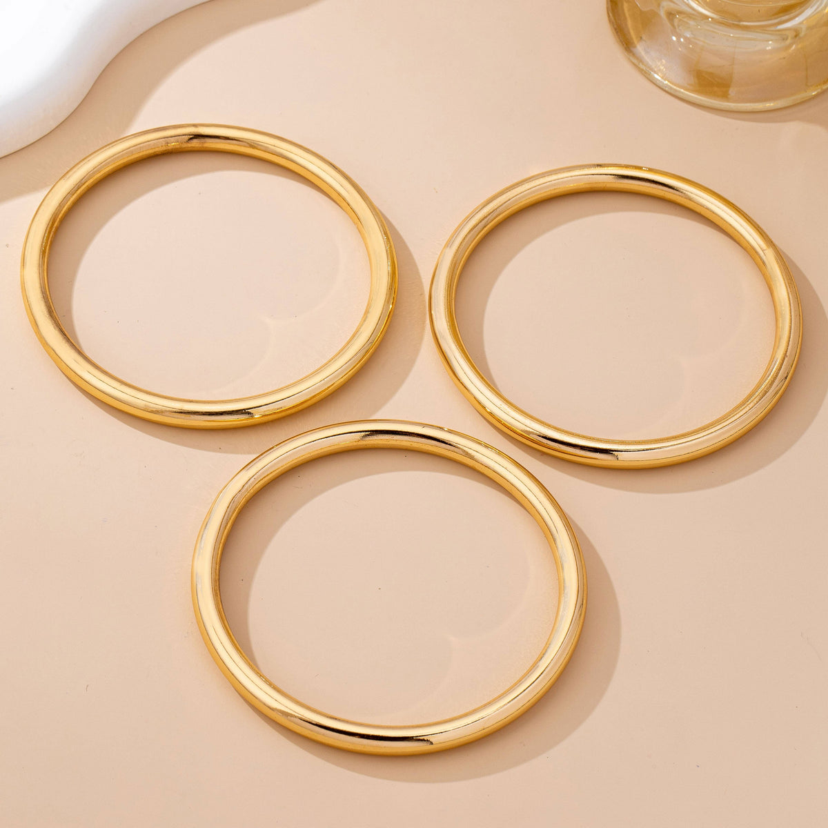 Chunky Triple Tube Bangle Set | GOLD