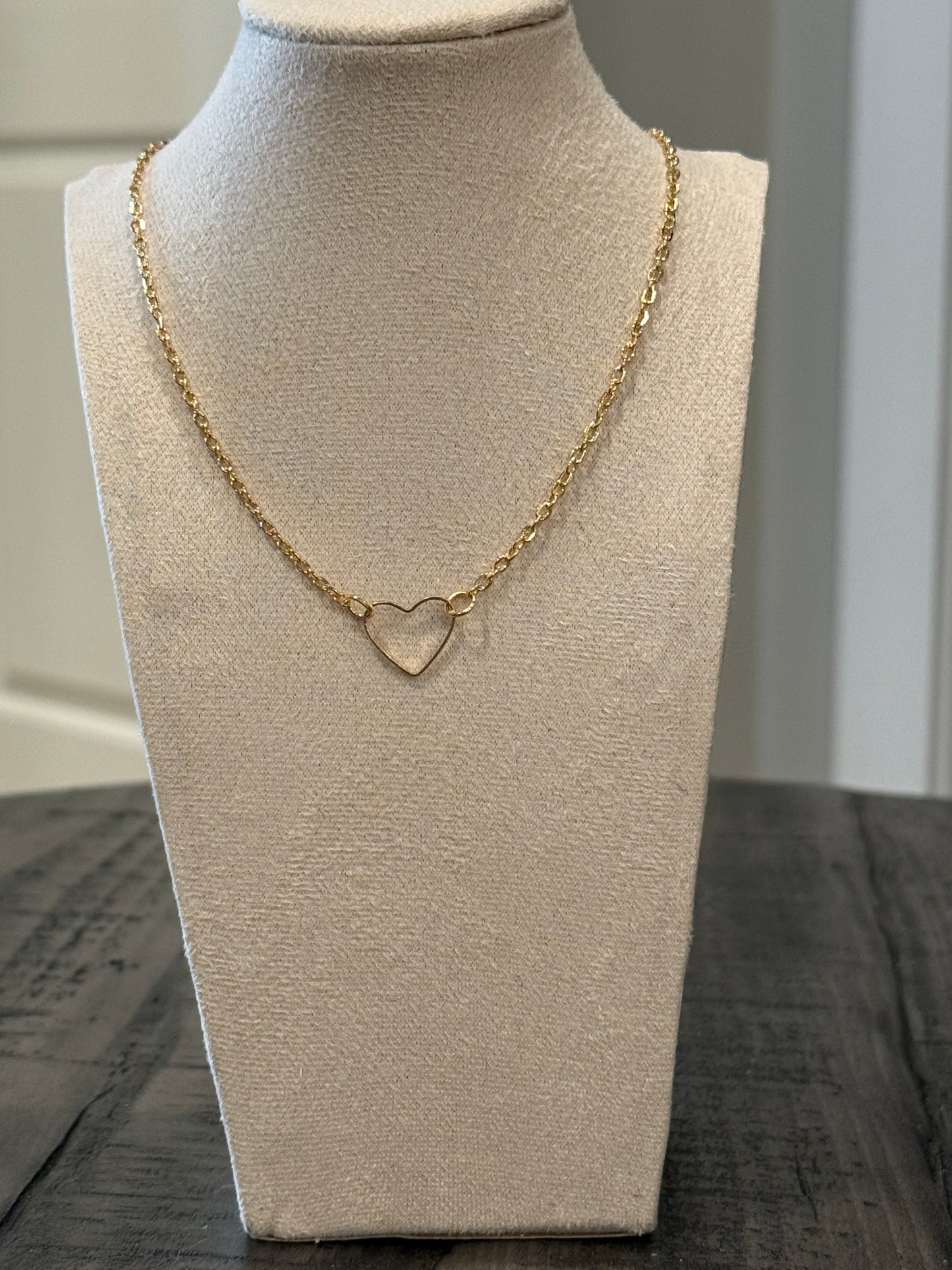 Skinny Open Heart Necklace