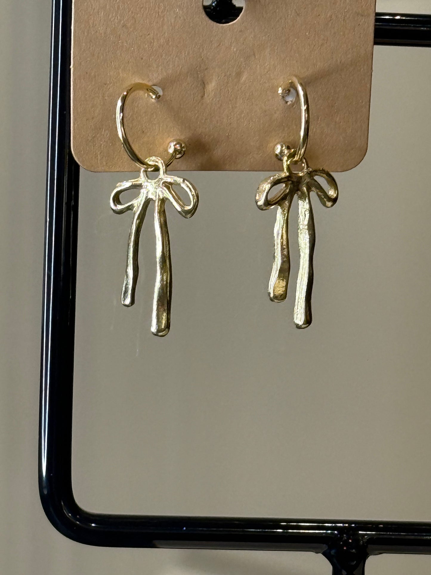 Bow Hoop Earrings Gold