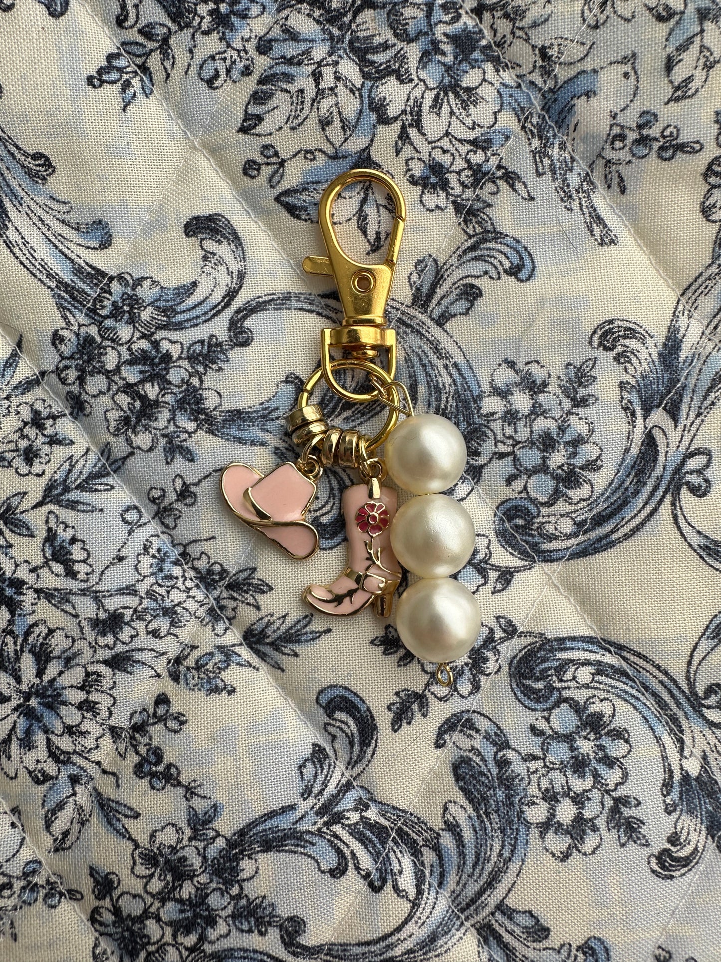 Mini bag tag | western Charms with Pearl beading