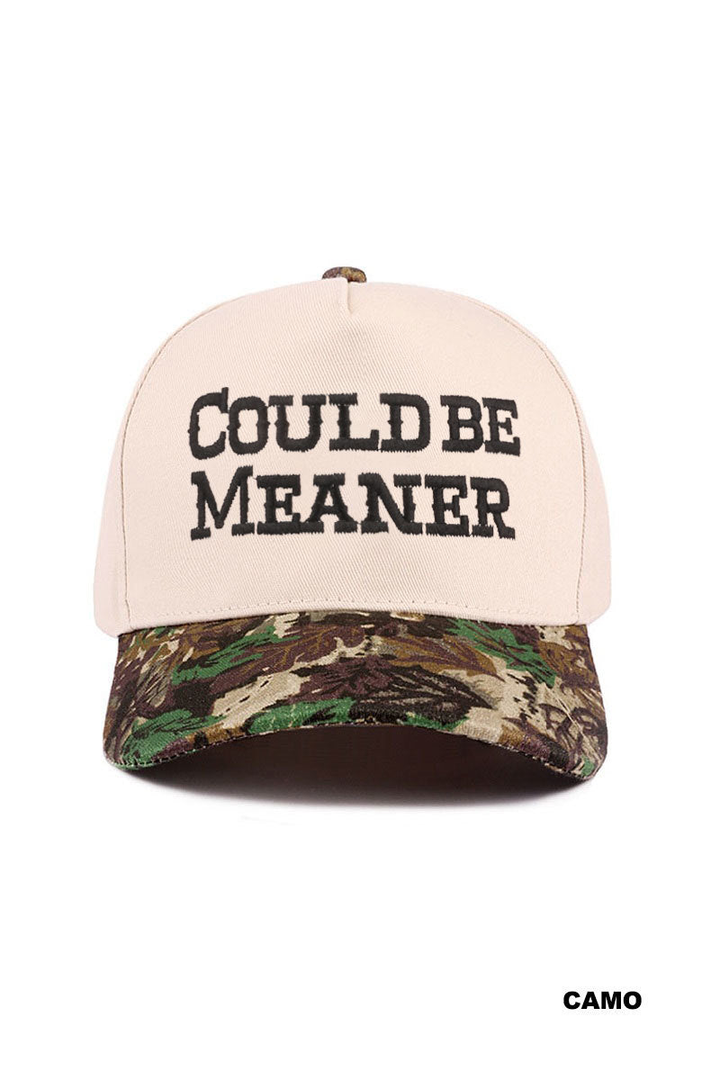 COULD BE MEANER TWO TONE COTTON CAP - CAMO