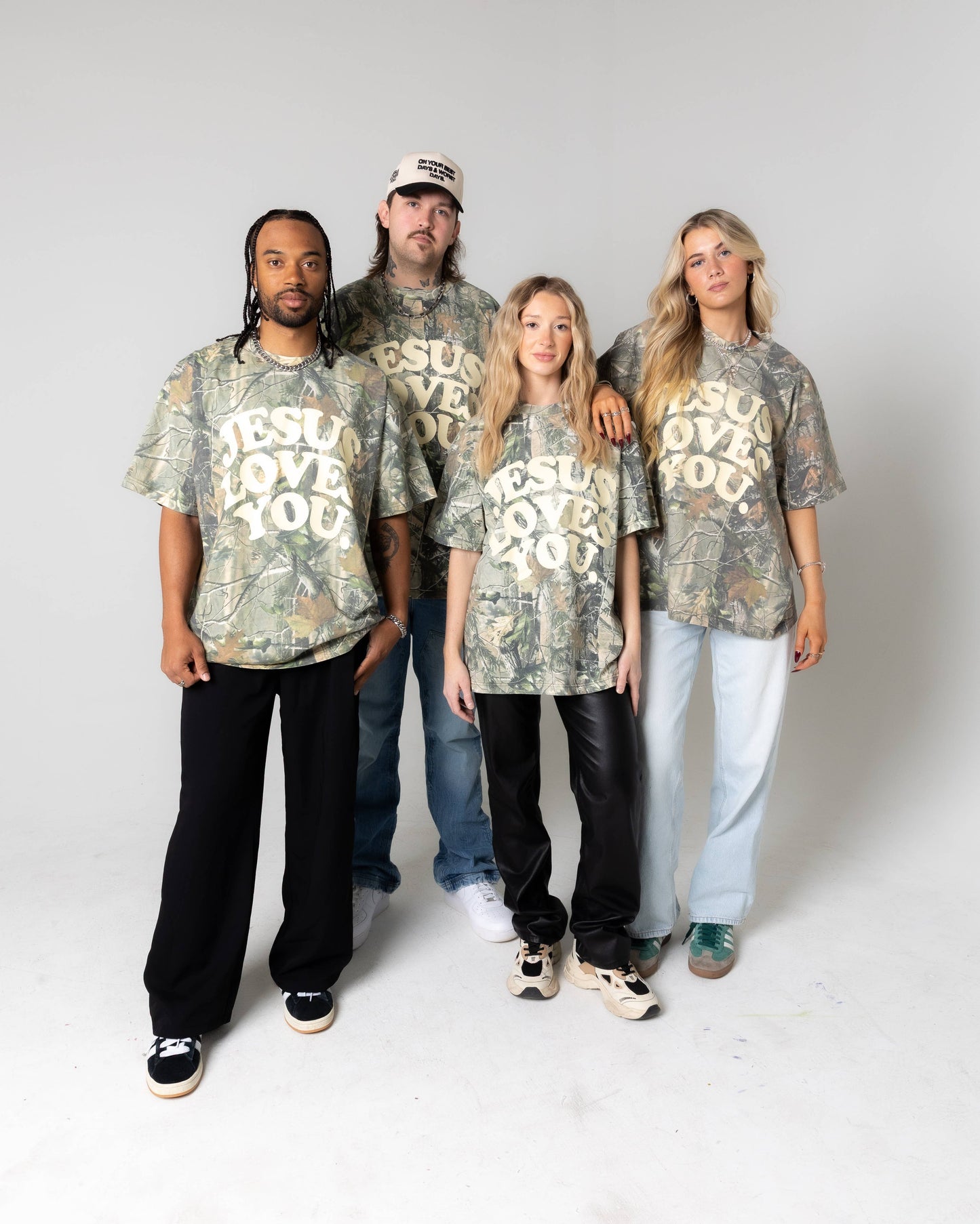 Jesus Loves You Oversized Camo Tee