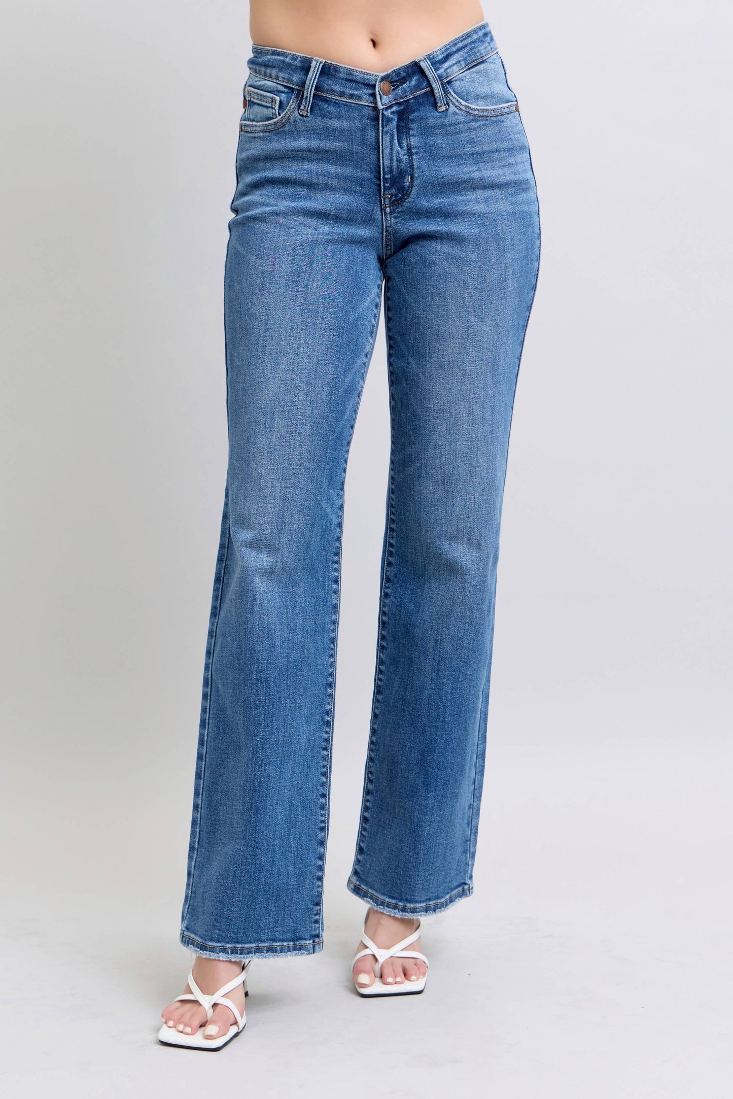 High Waisted V-Front WB Vintage Wash Straight Fit – Judy Blue