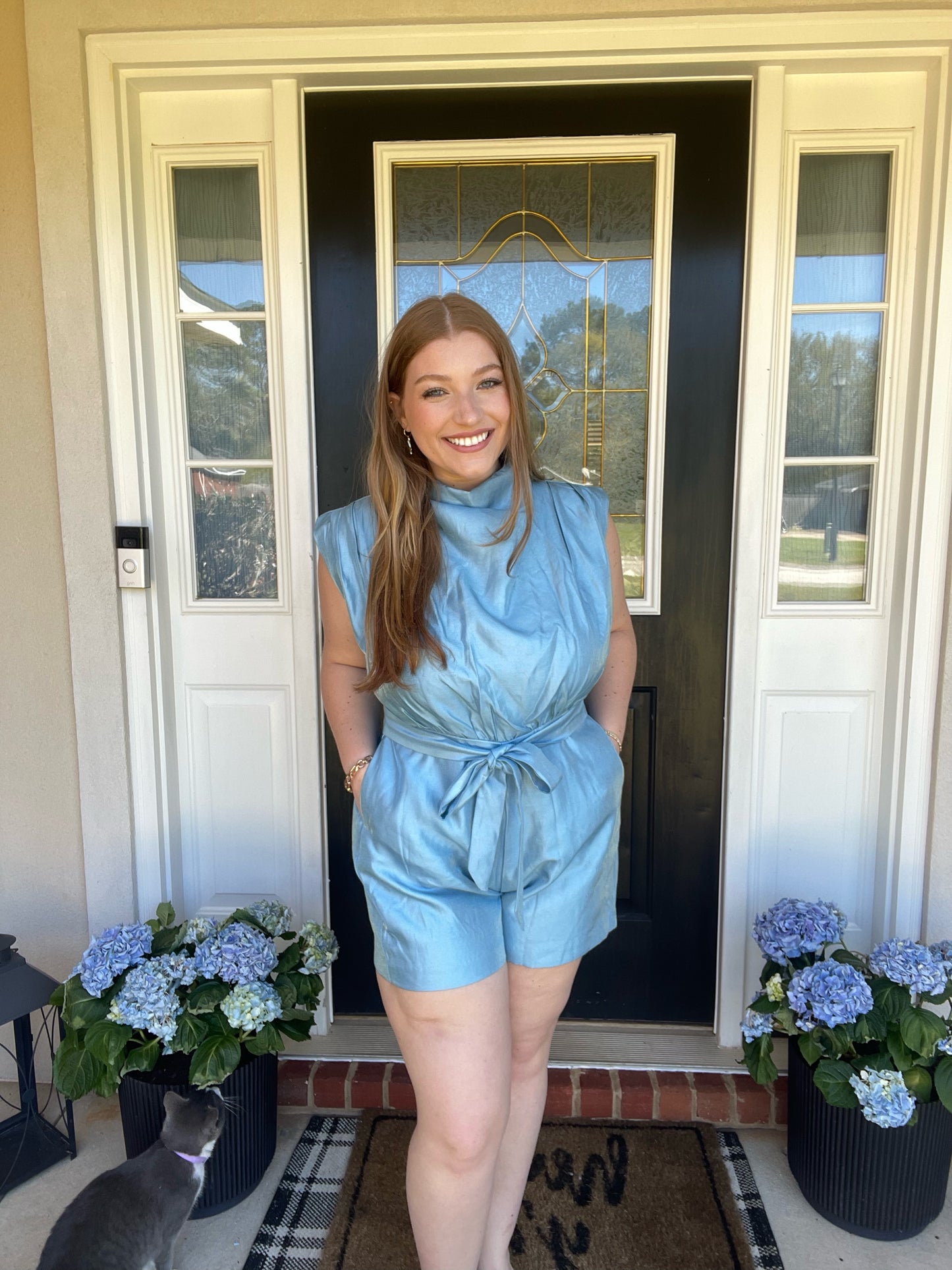 Cowl Neck Sleeveless Romper