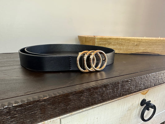 Black Belt with Gold Buckle