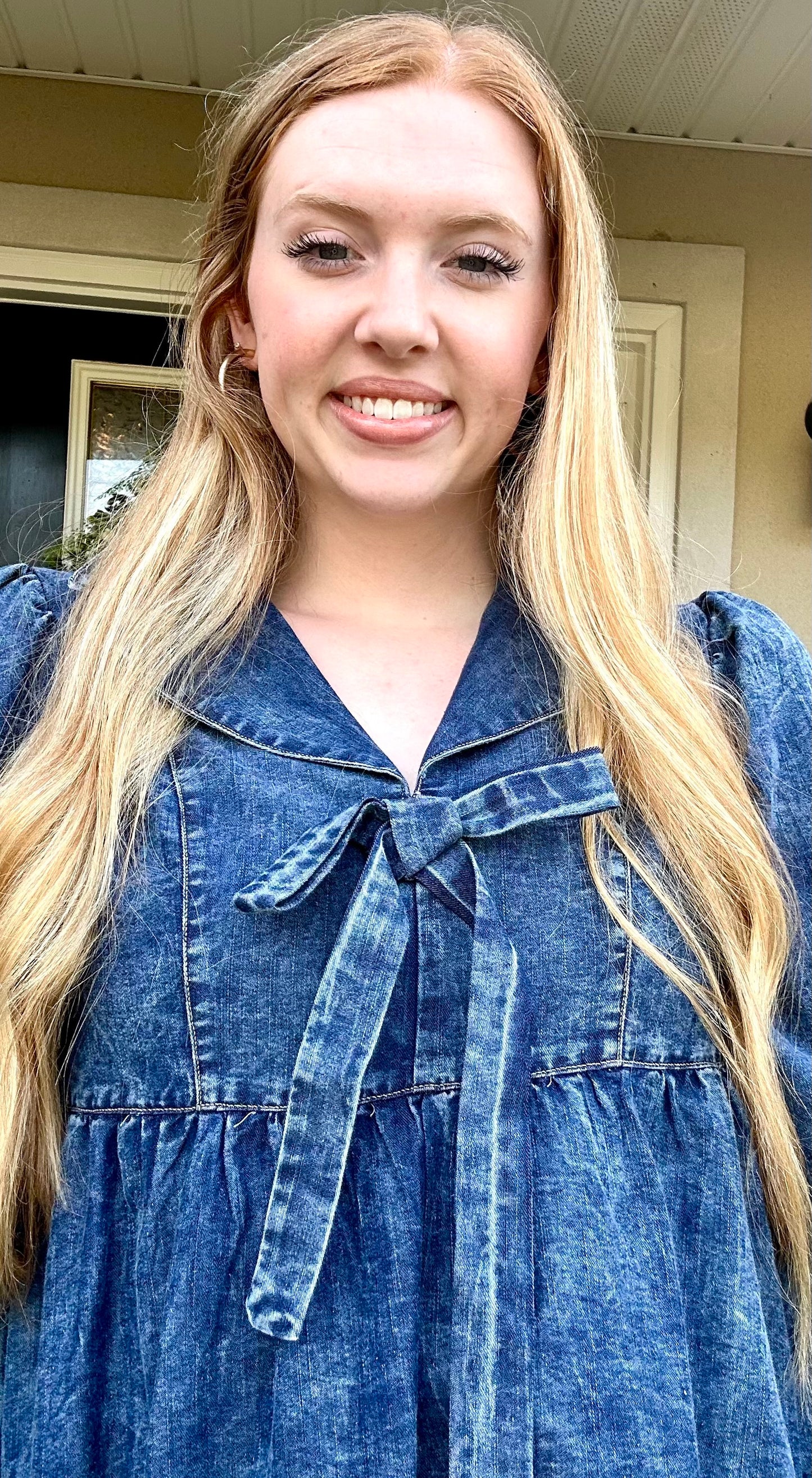 Washed Chambray Collared Dress