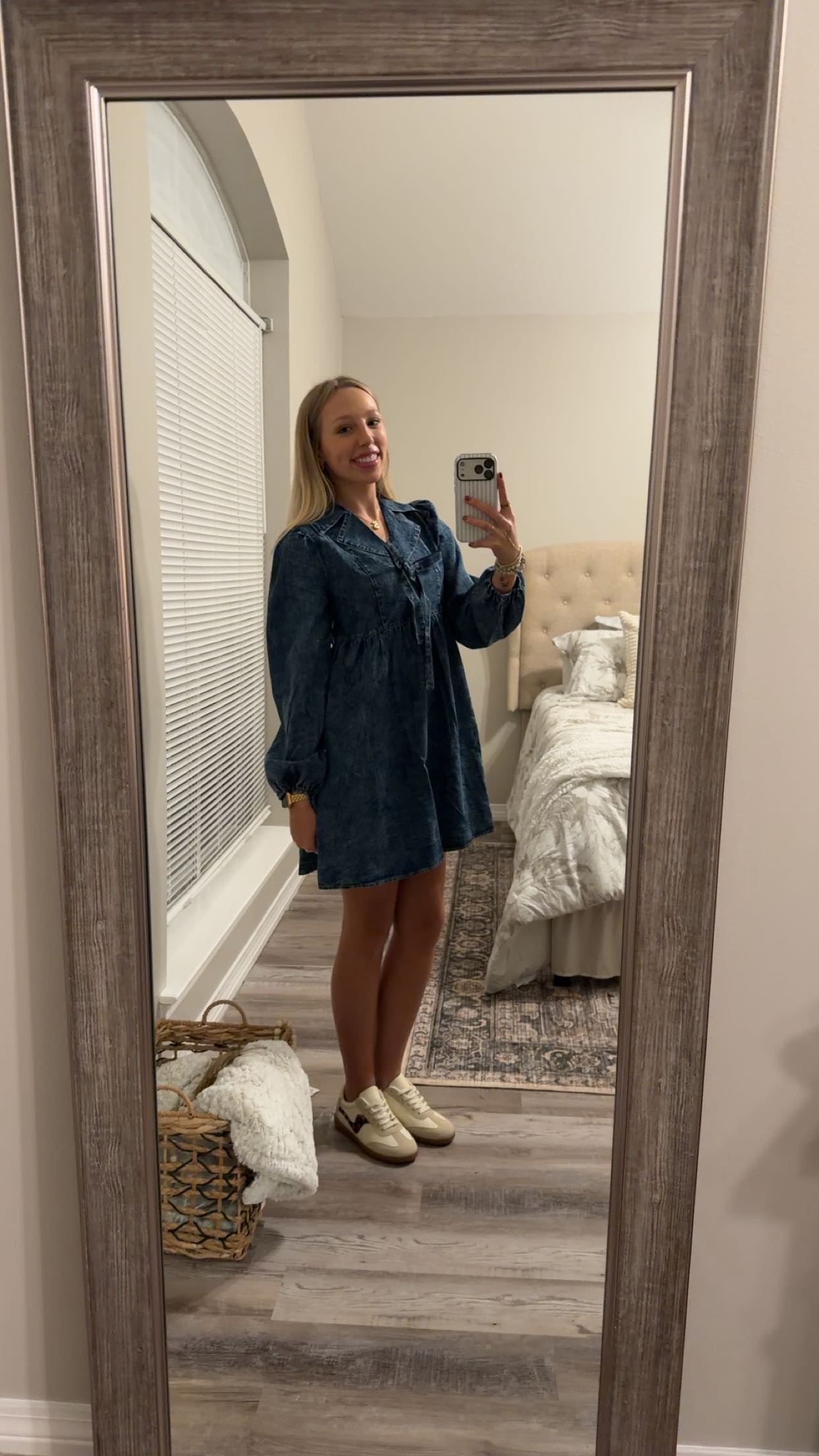 Washed Chambray Collared Dress
