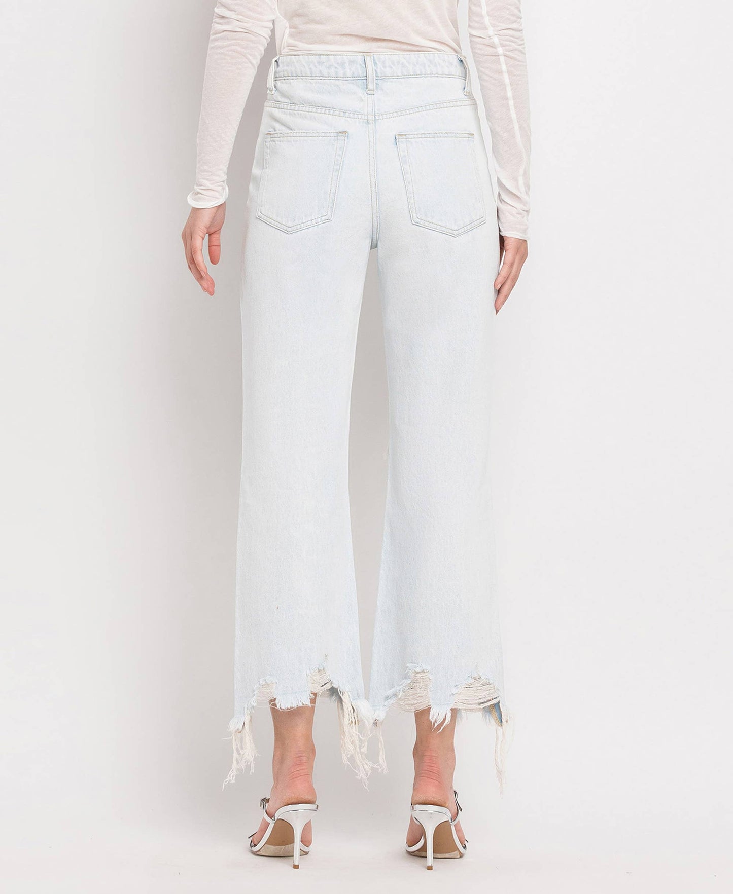 90'S VINTAGE SUPER HIGH RISE CROP FLARE JEANS NASHVILLE MOON