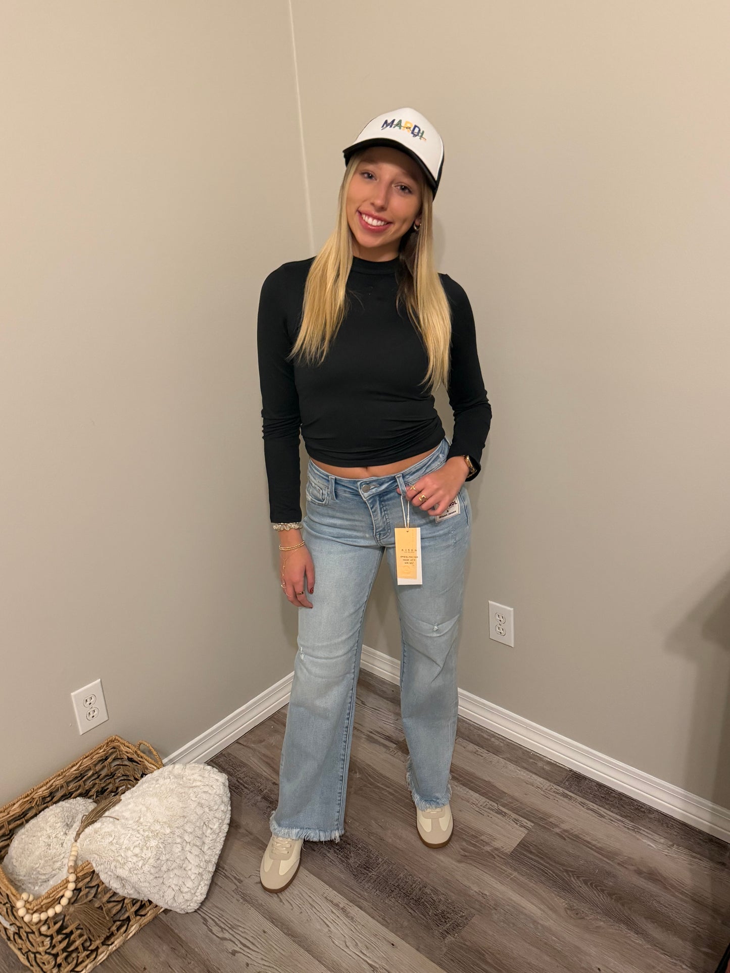 Risen Tummy Control Mid Rise Ankle Straight Jeans