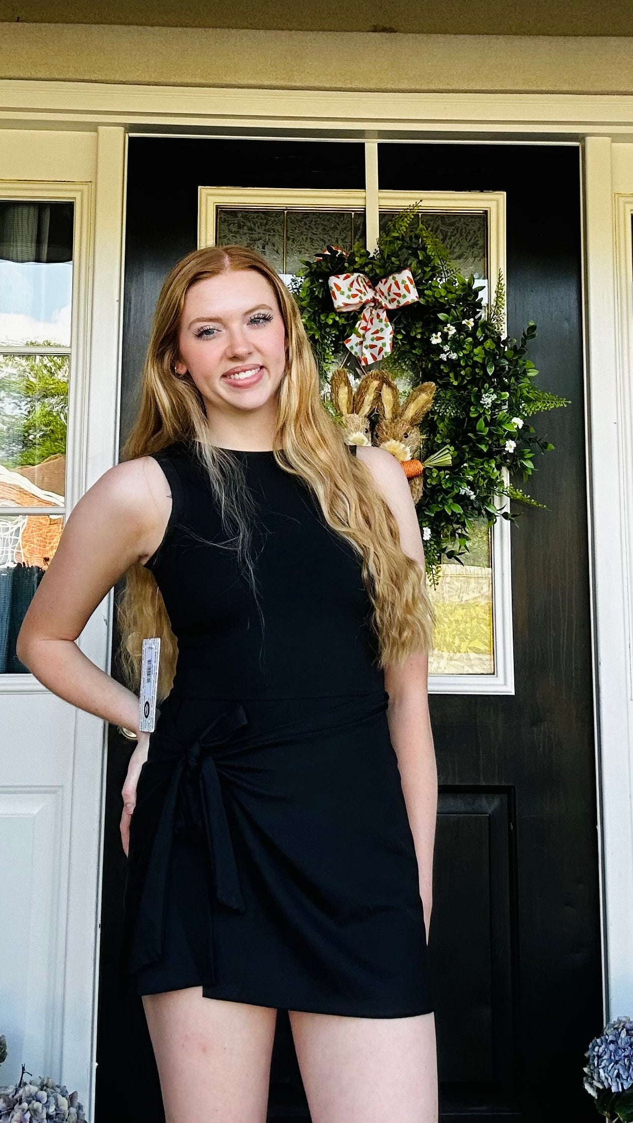 Kayla’s Premium Court skort dress with bow tie skirts: Black
