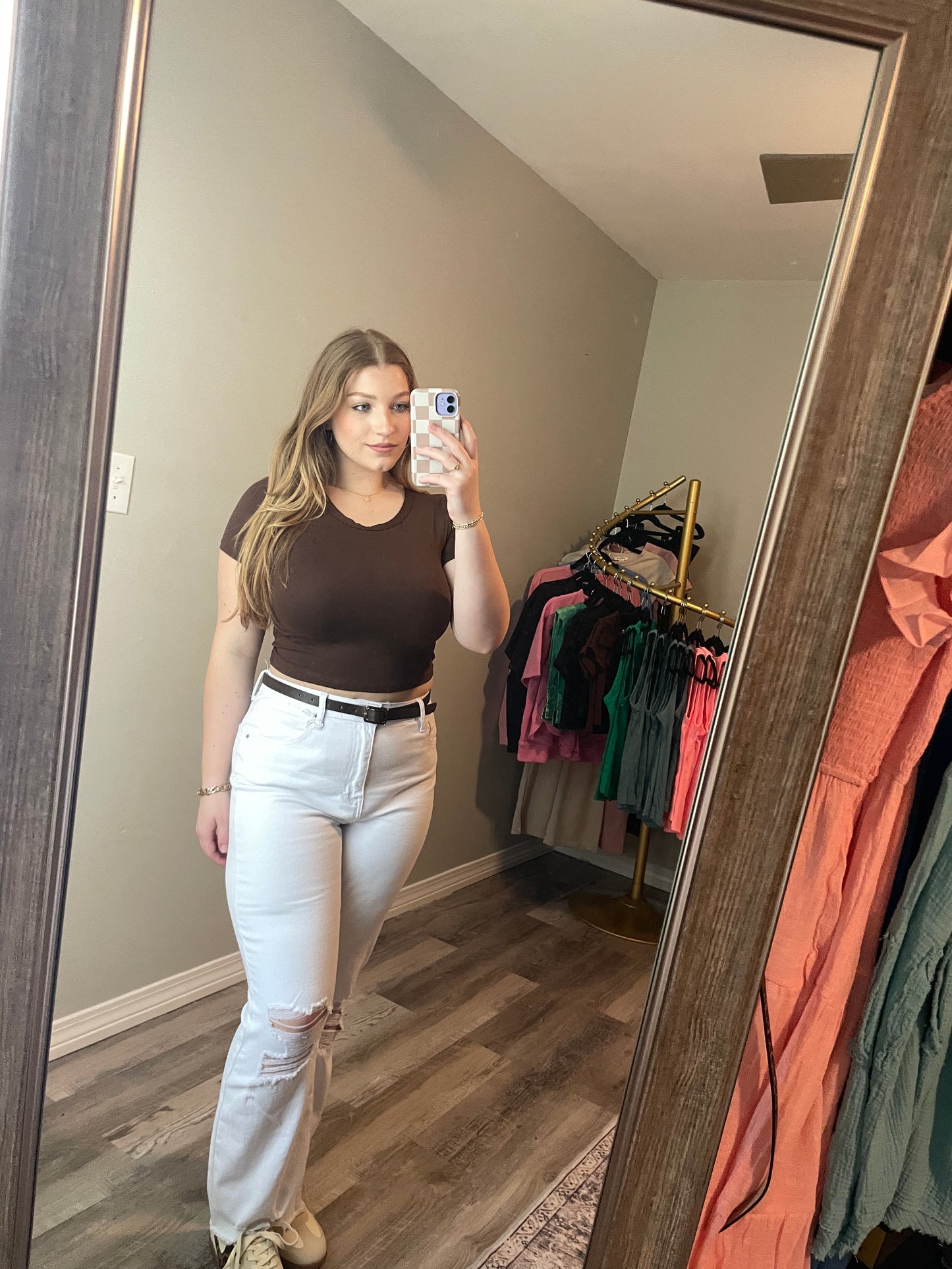 Short Sleeve Roundneck Crop Top
