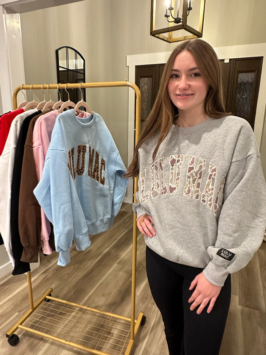 LuLu Mac Camo Sweatshirt – Light Grey