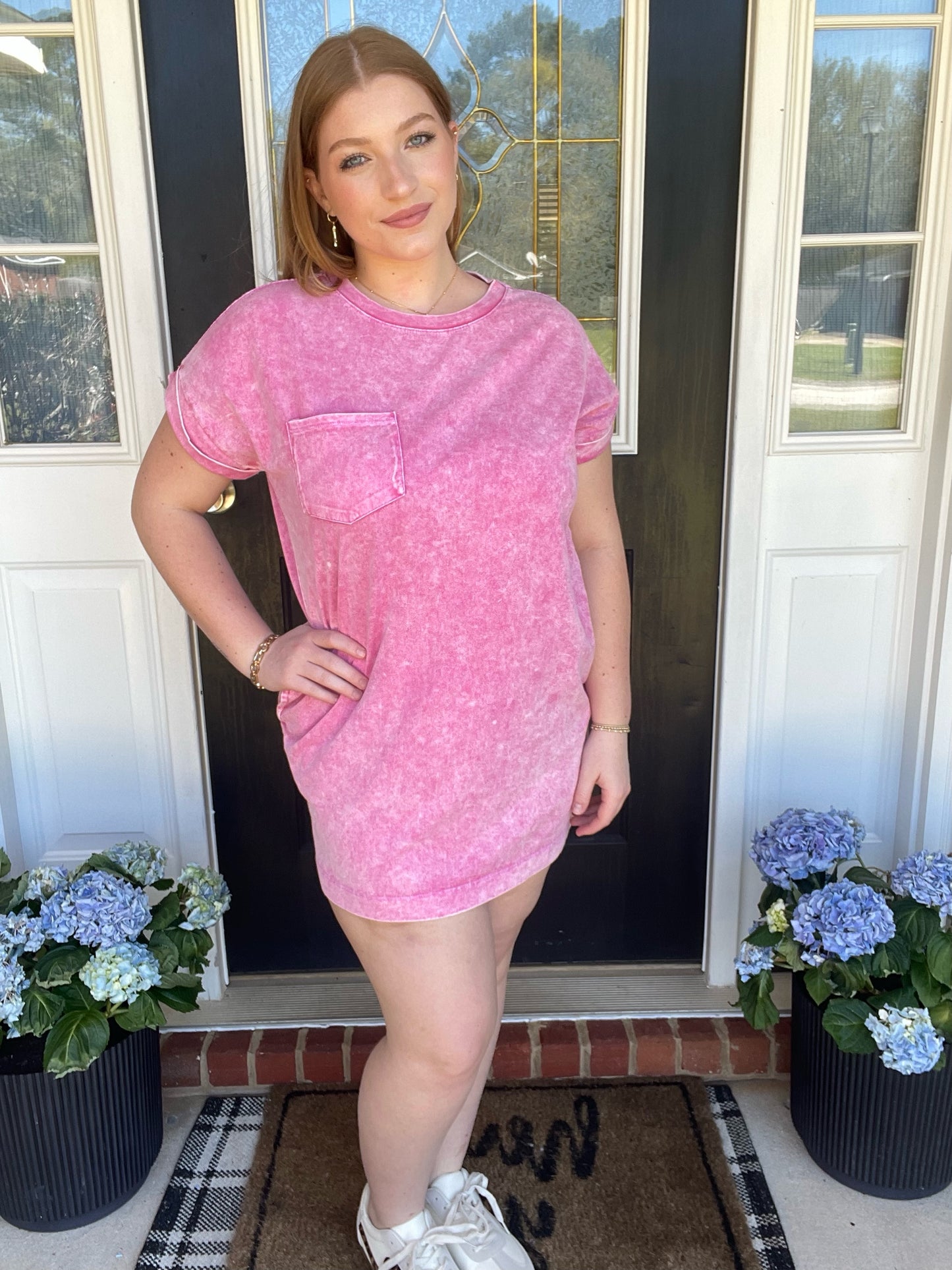 Halo Washed Premium Cotton T-Shirts Dress