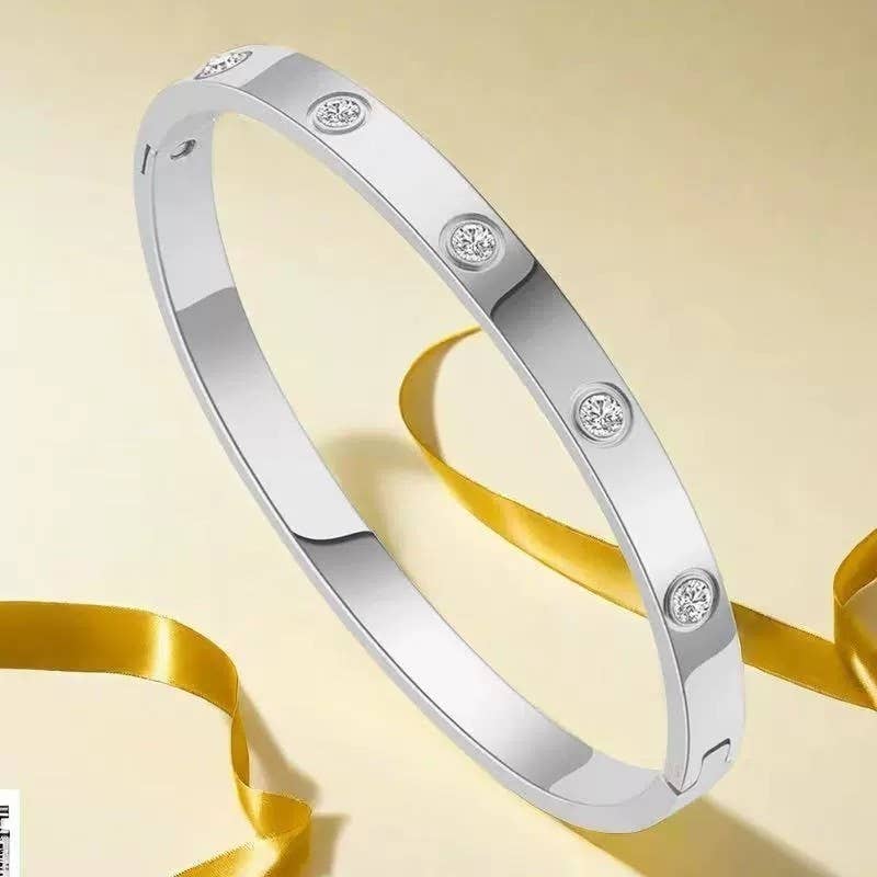 18K NON-TARNISH WATERPROOF STAINLESS STEEL BANGLE : Gold