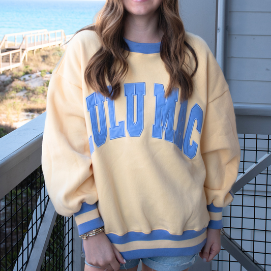 LULU MAC SWEATSHIRT | Social Society Butter/ Lavender Stitch