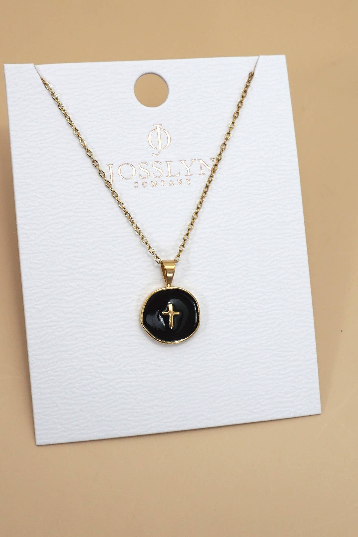 18K STAINLESS STEEL TARNISH FREE CROSS NECKLACE | CROSS BLACK