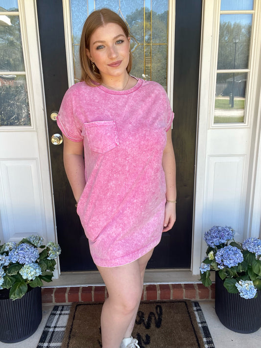Halo Washed Premium Cotton T-Shirts Dress