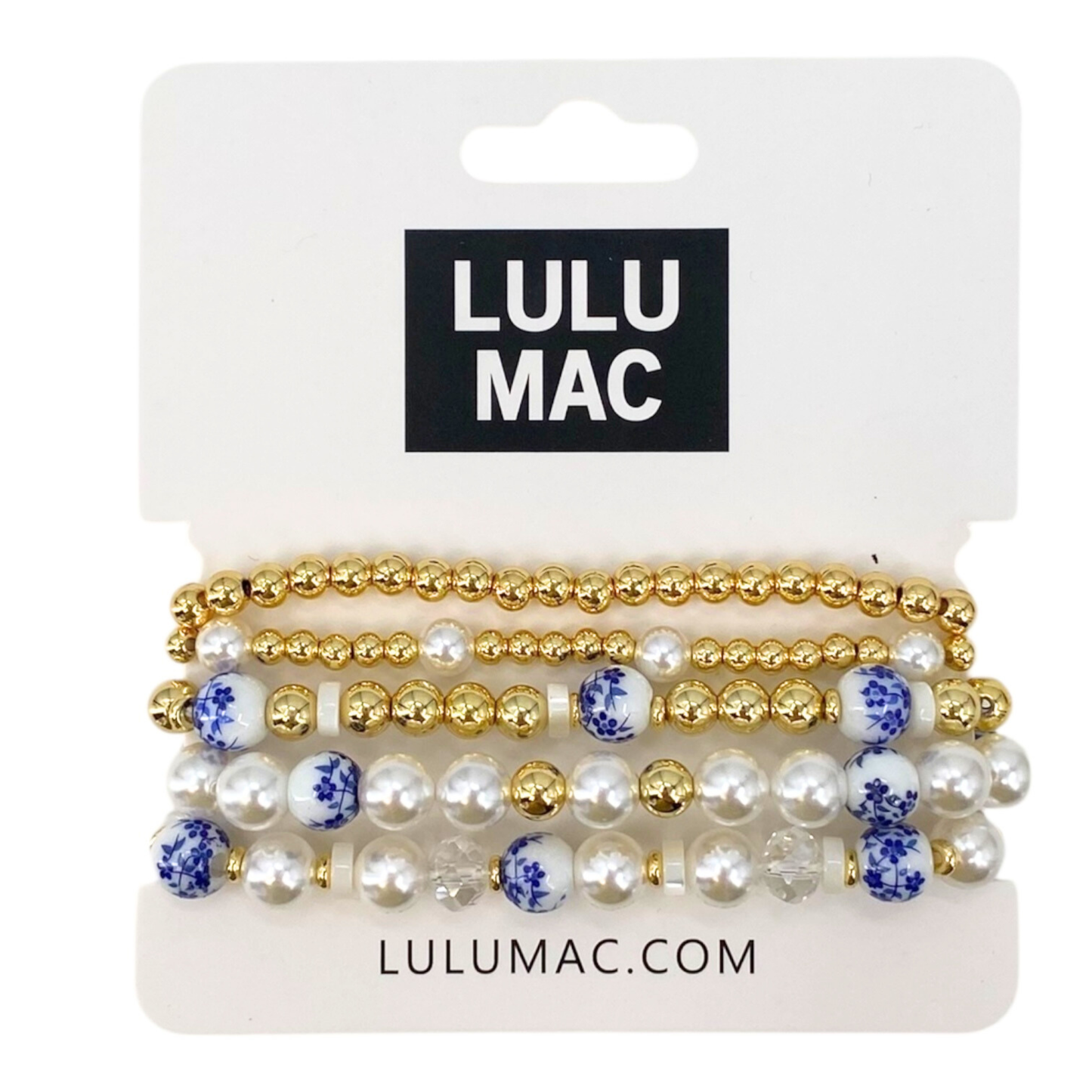 LuLu Mac BR-5FLW-Gold & Blue Bracelet