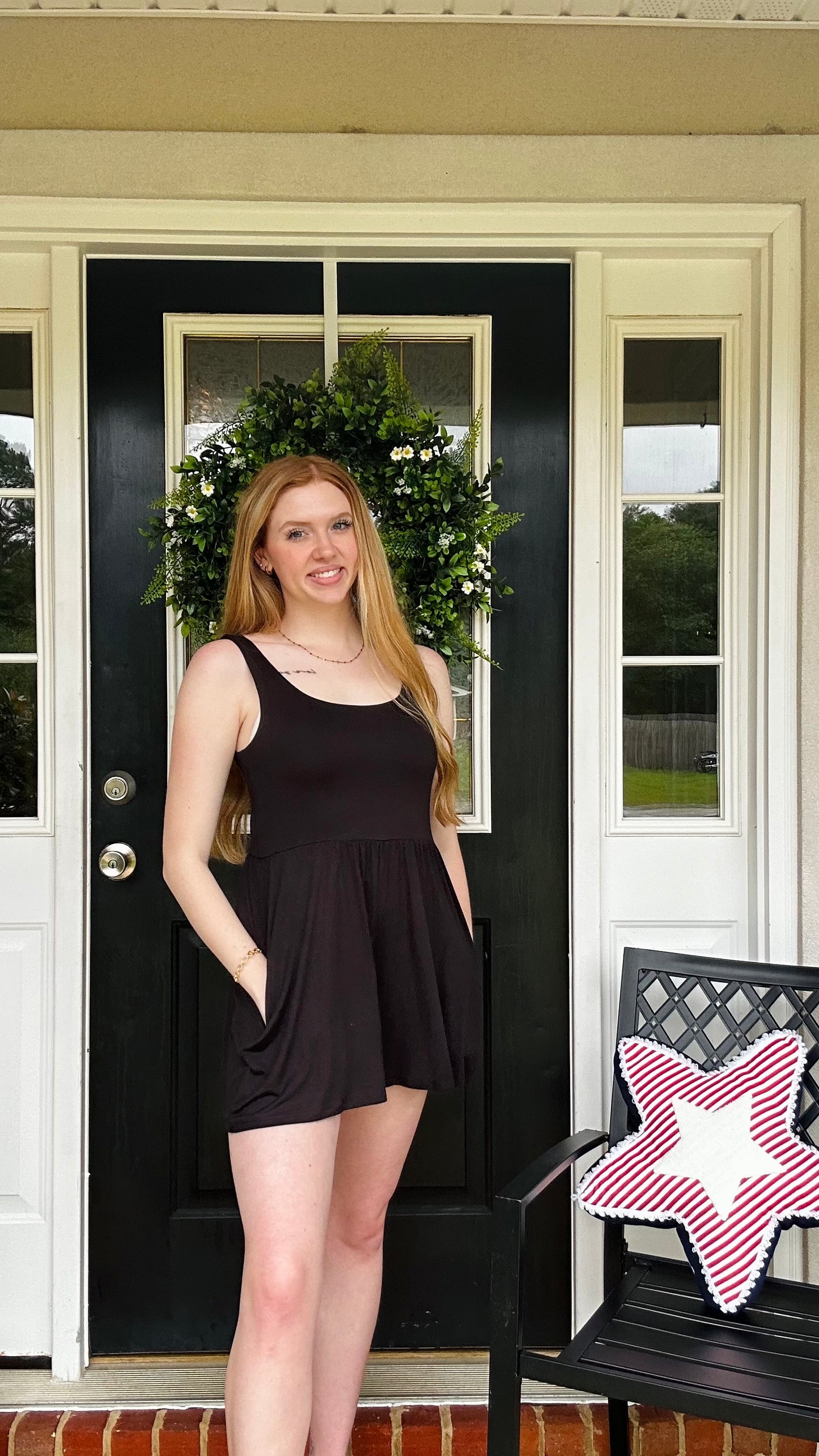 ROWANS DOUBLE LAYERED TANK ROMPER WITH POCKETS