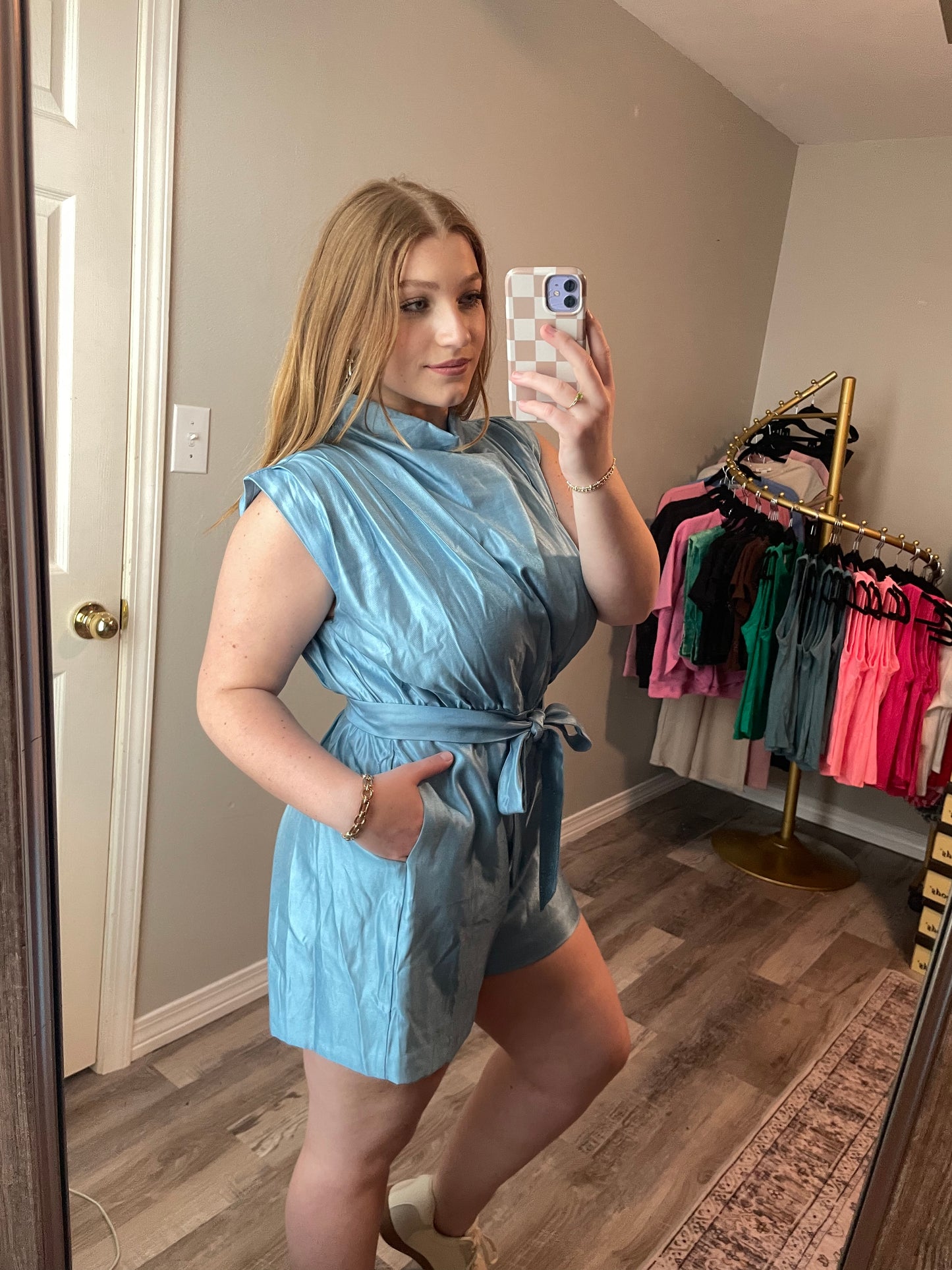 Cowl Neck Sleeveless Romper