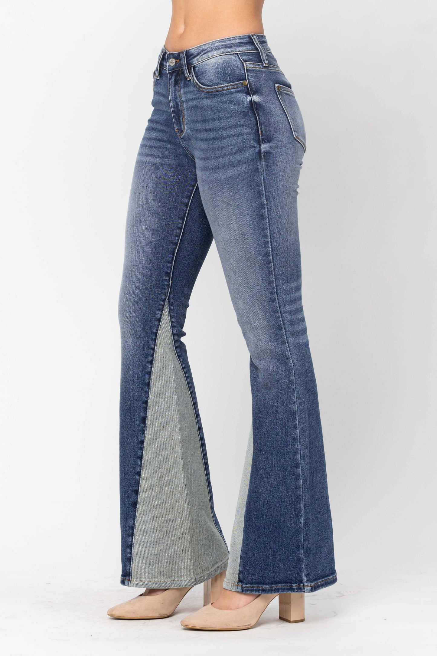 Midrise Inseam Panel Flare – Judy Blue