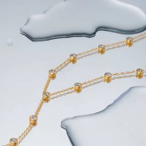 18K STAINLESS STEEL TARNISH FREE Y NECKLACE : Gold