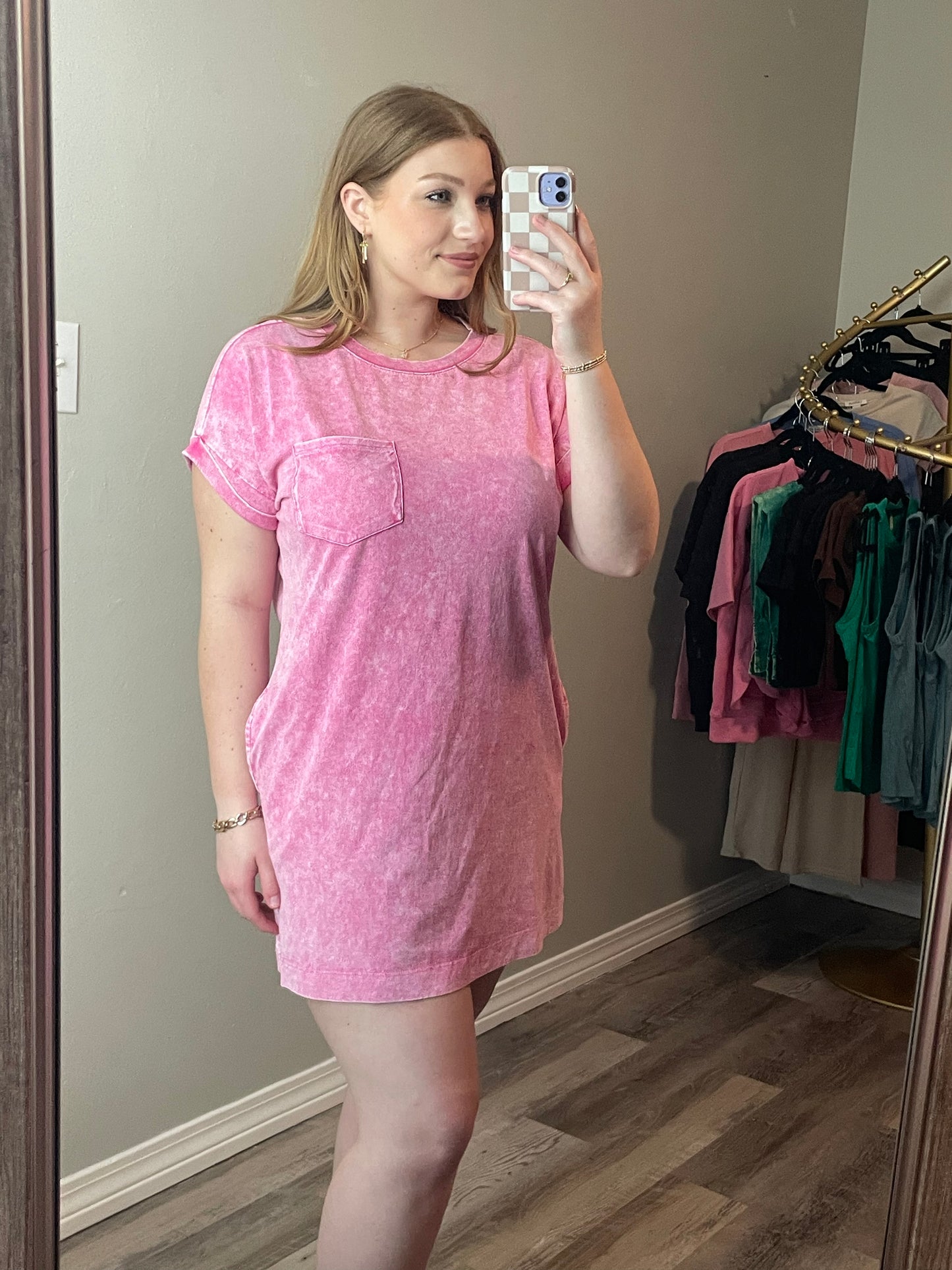 Halo Washed Premium Cotton T-Shirts Dress
