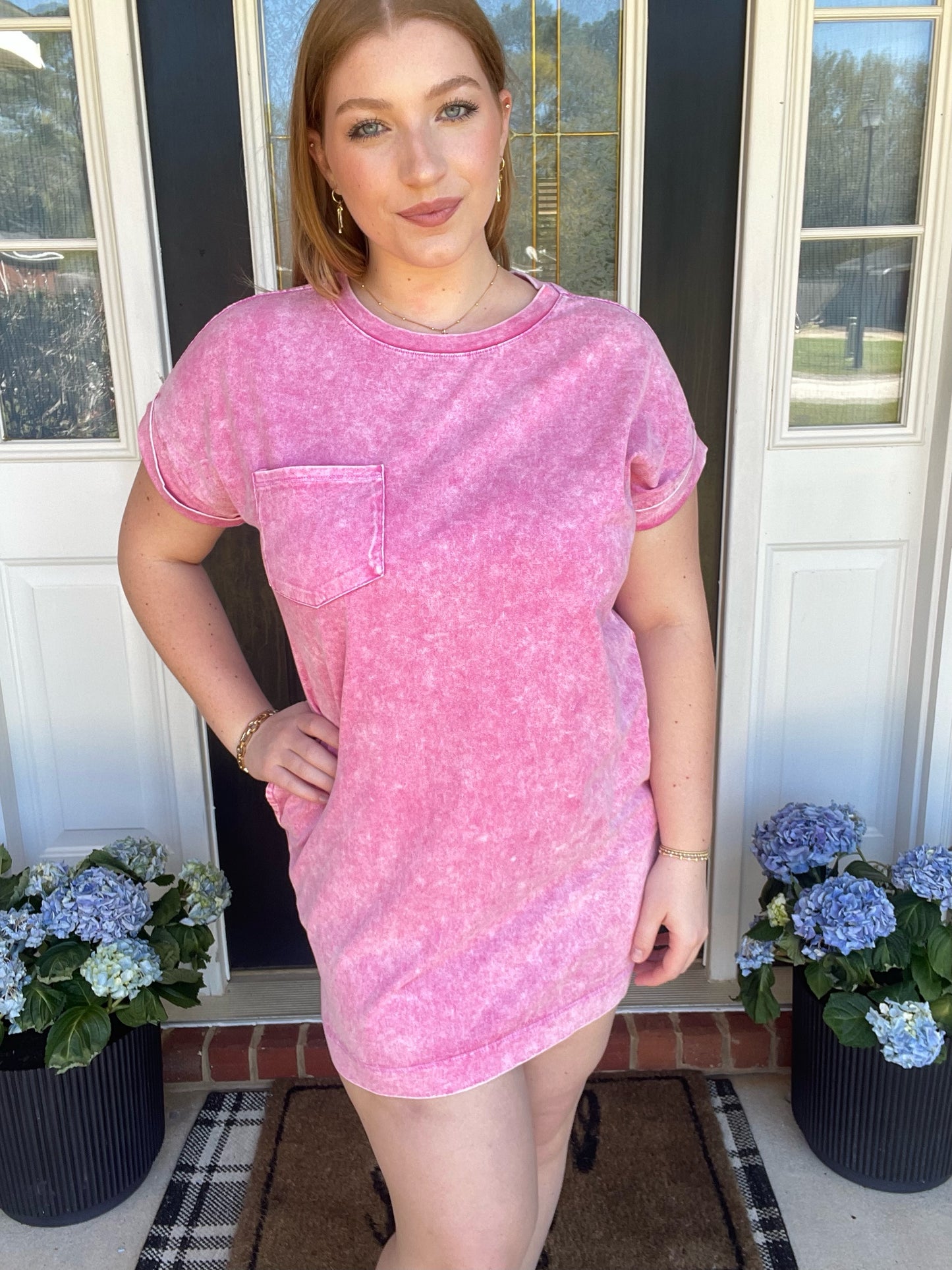 Halo Washed Premium Cotton T-Shirts Dress