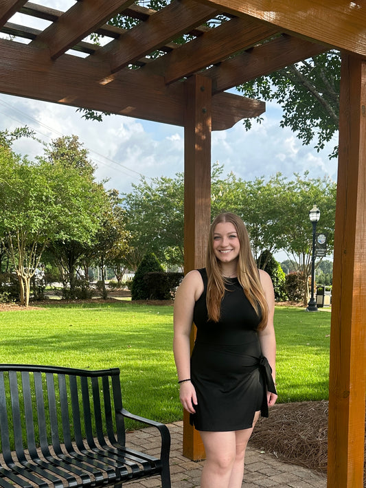 Kayla’s Premium Court skort dress with bow tie skirts: Black