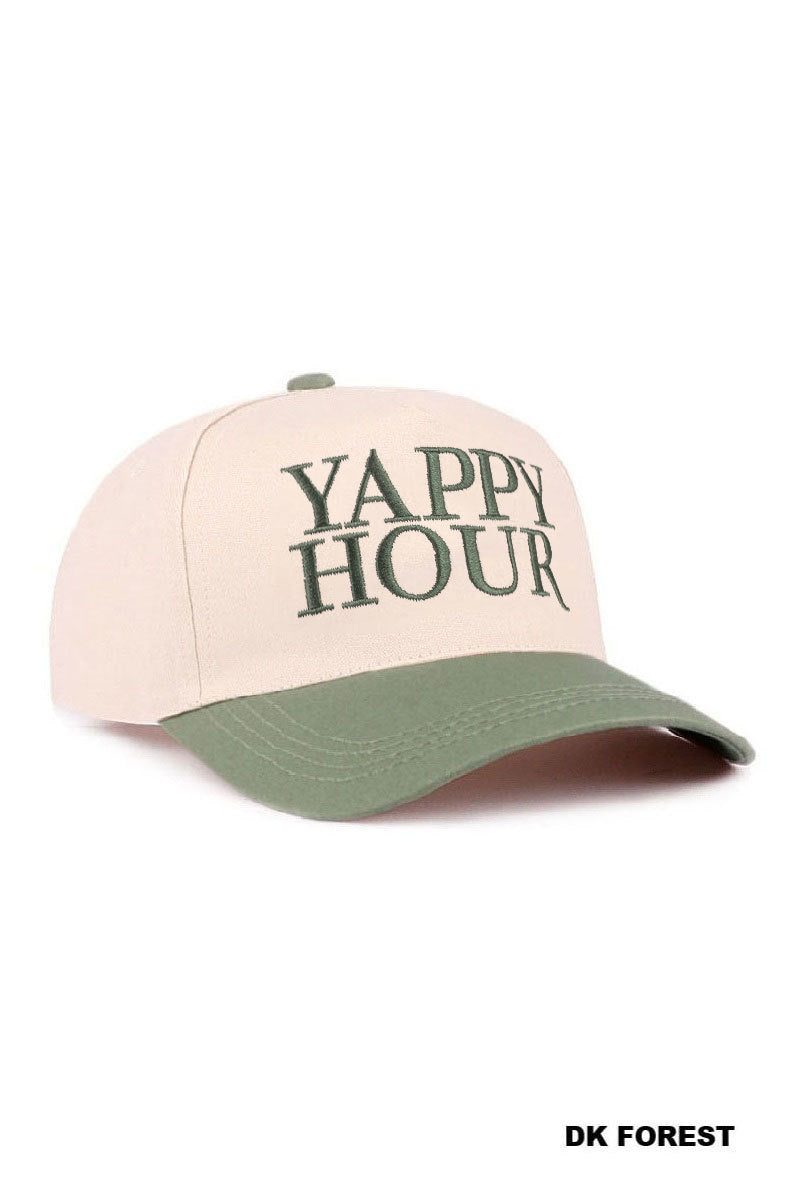 YAPPY HOUR TWO TONE CANVAS COTTON CAP - DK FOREST
