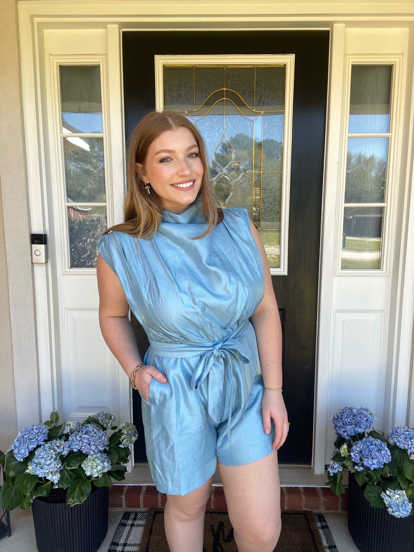 Cowl Neck Sleeveless Romper