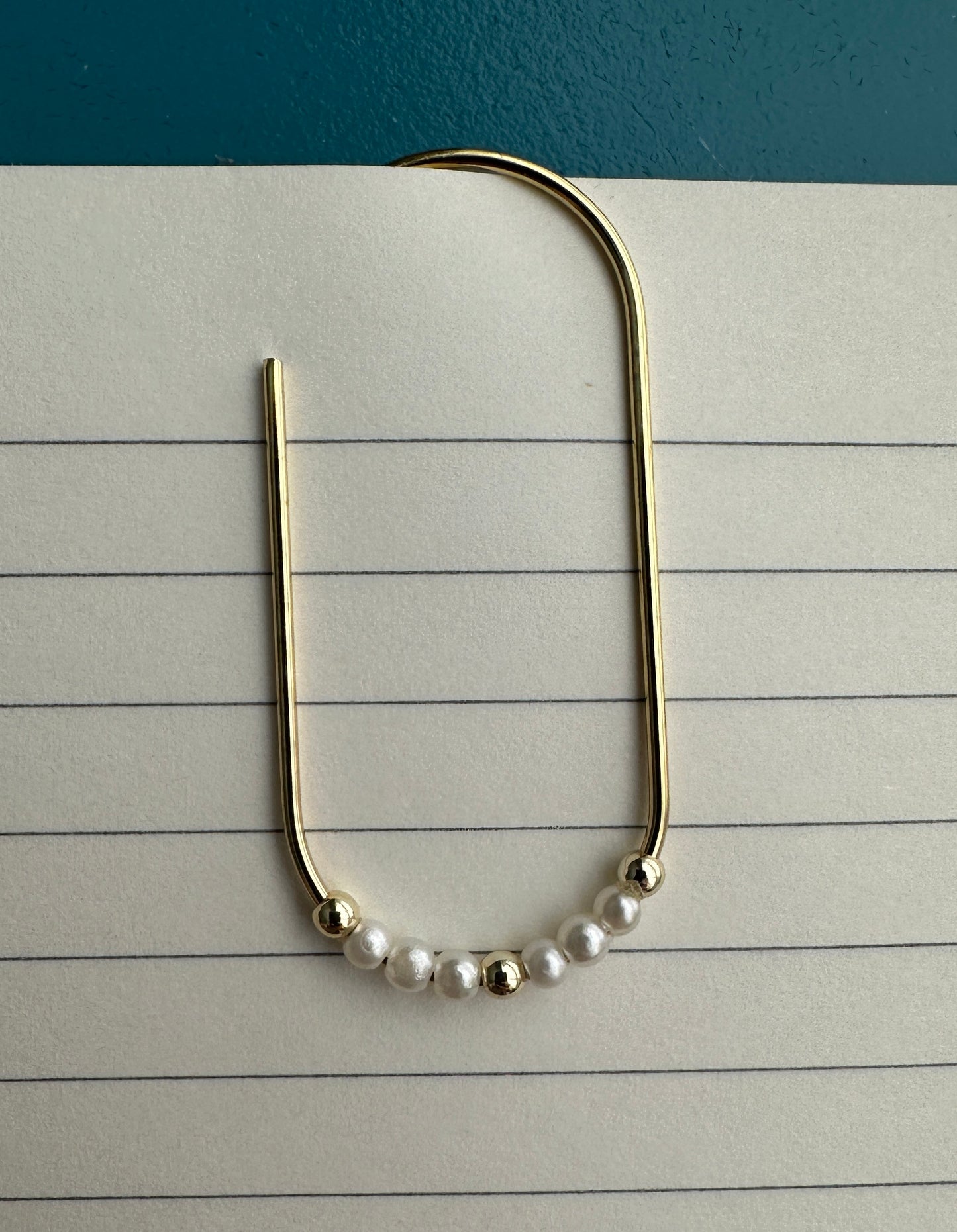 Bookmark Clip with pearl beading