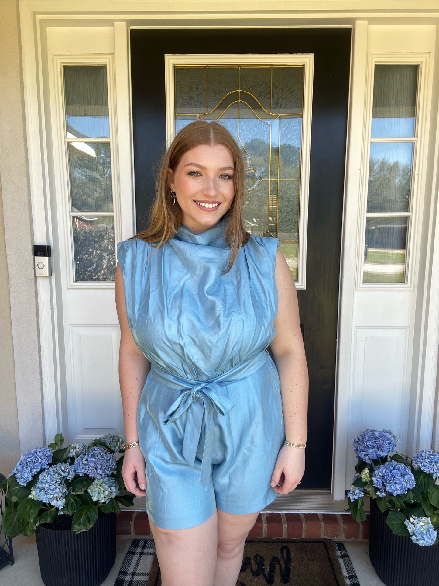 Cowl Neck Sleeveless Romper