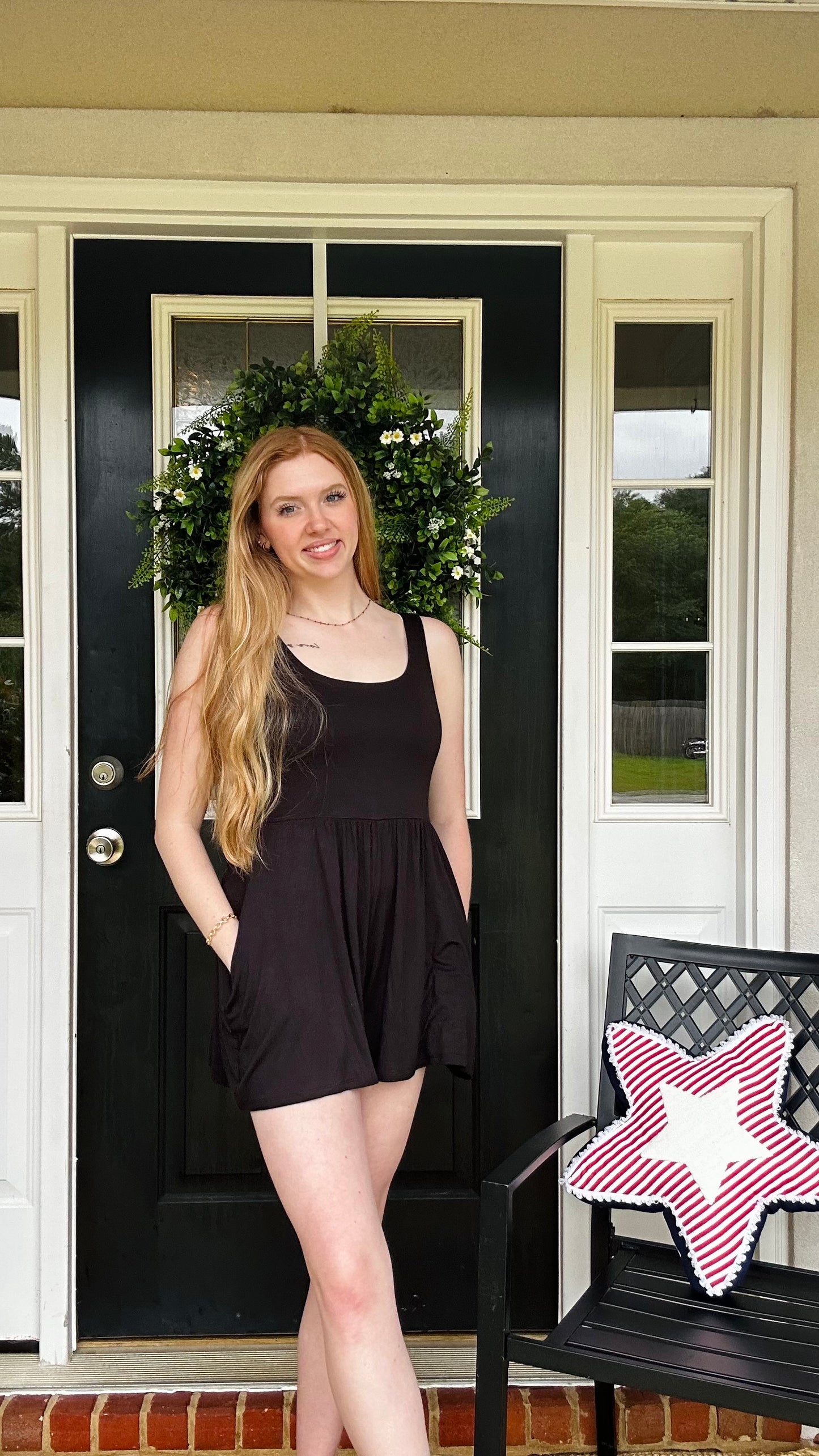 ROWANS DOUBLE LAYERED TANK ROMPER WITH POCKETS