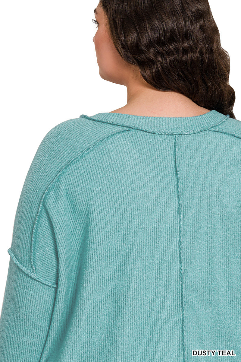 Faded Dusty Teal Luxe Curve Top