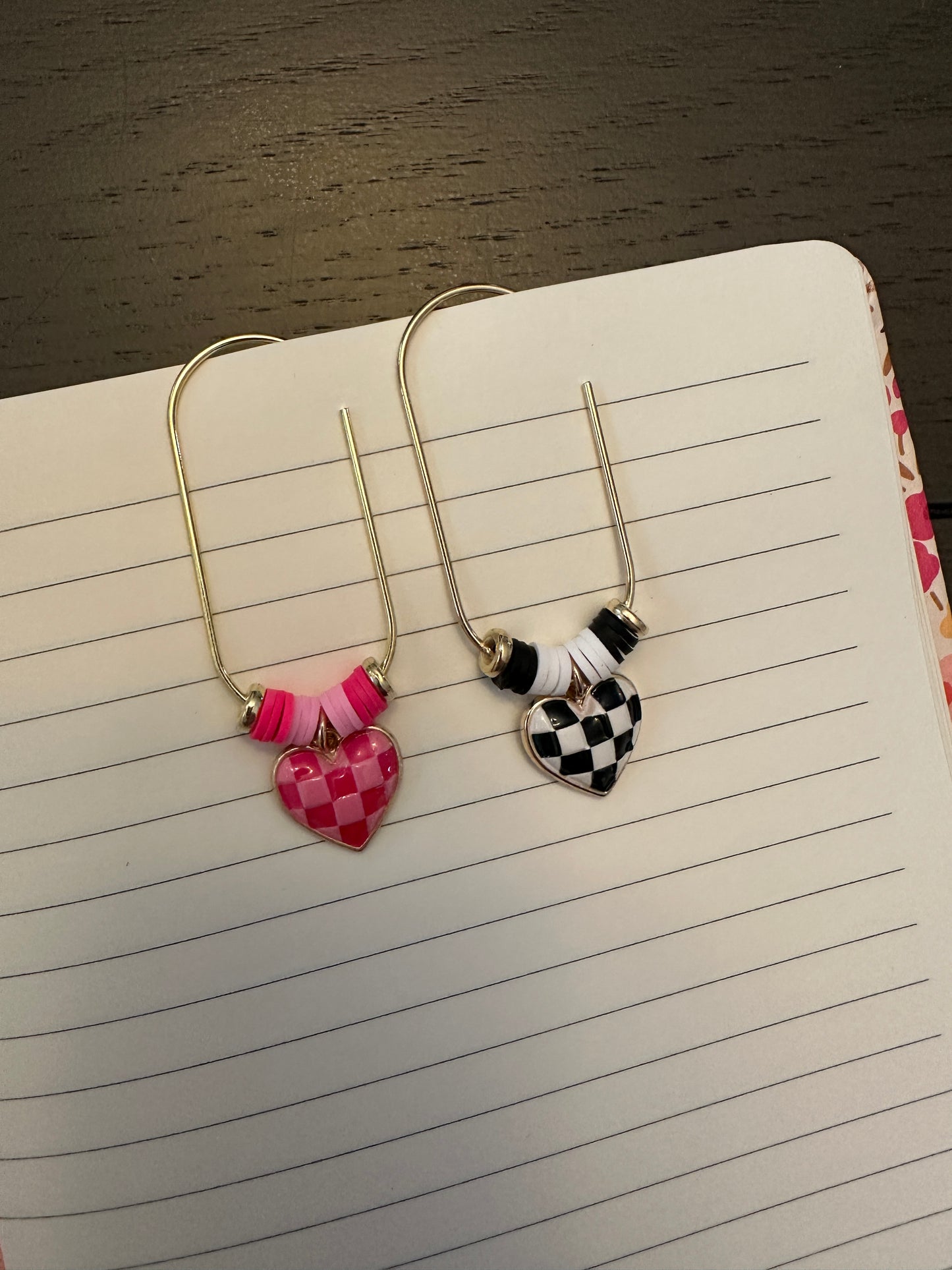Sweetheart Bookmark Clip | Black Checkered