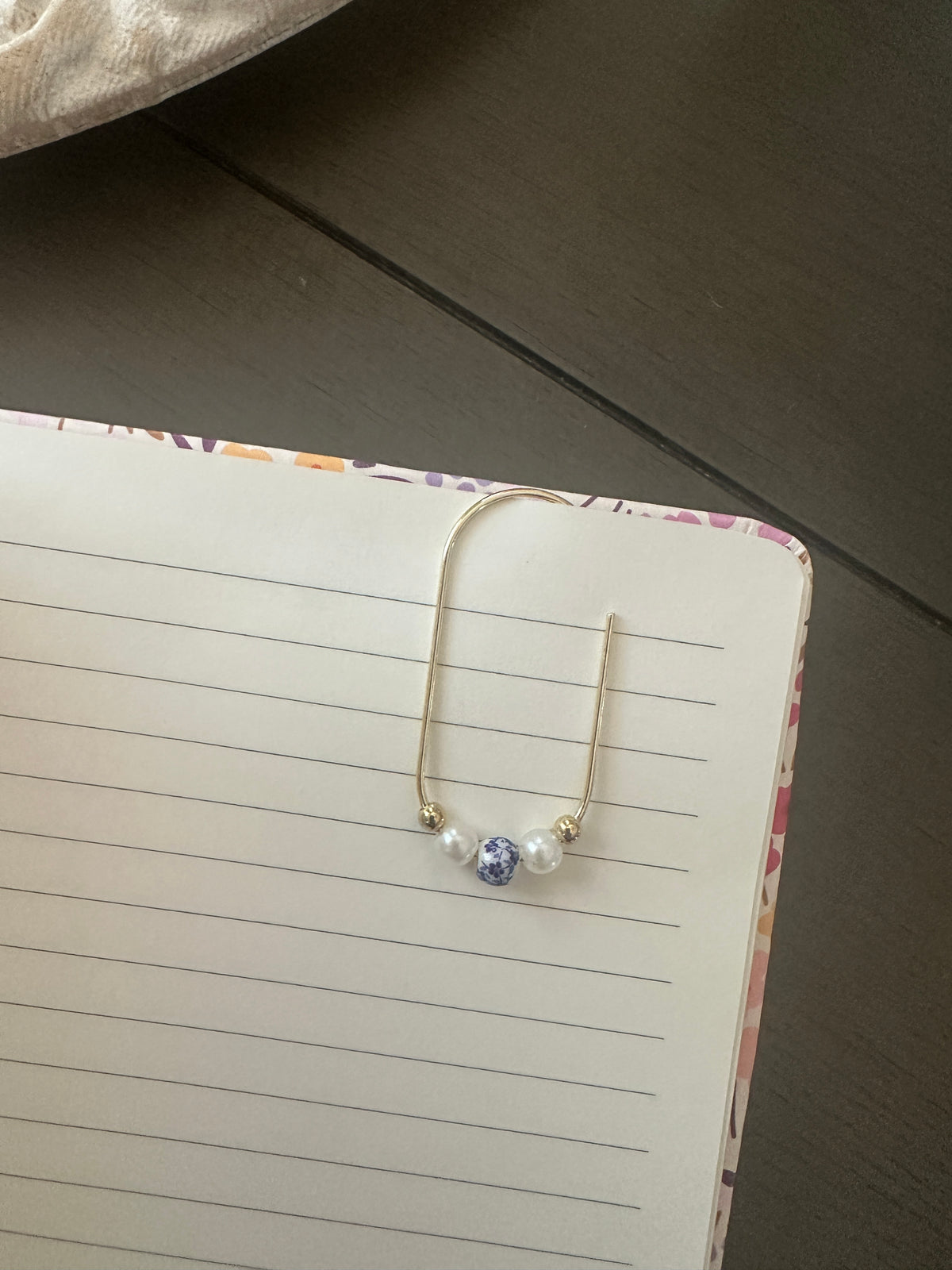 Blue Porcelain & Pearl Planner Charm