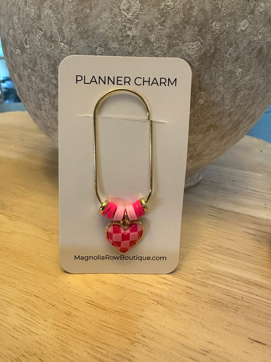 Sweetheart Bookmark Clip | Pink Checkered