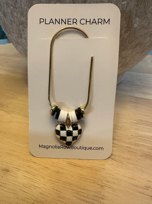 Sweetheart Bookmark Clip | Black Checkered