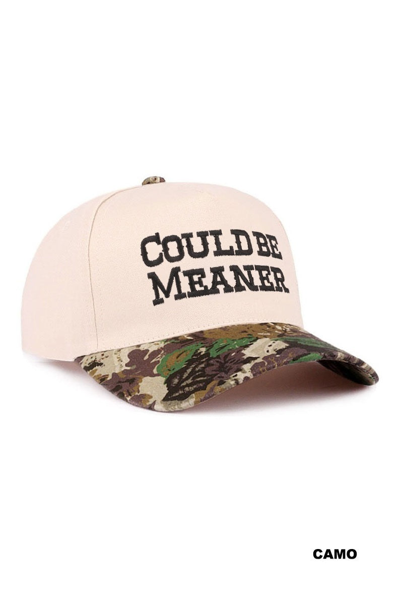 COULD BE MEANER TWO TONE COTTON CAP - CAMO