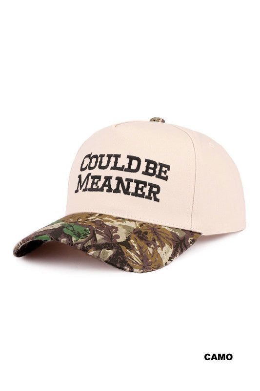 COULD BE MEANER TWO TONE COTTON CAP - CAMO