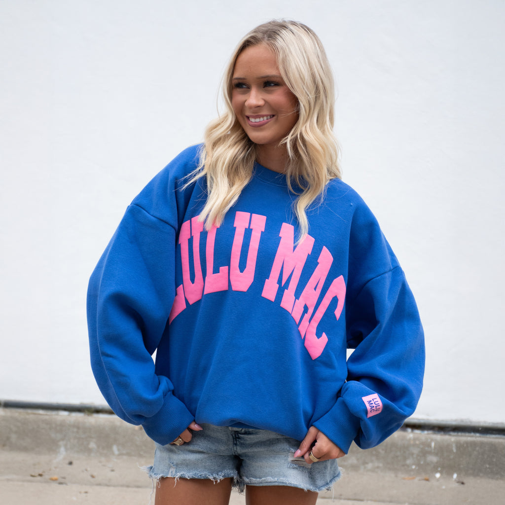 LULU MAC SWEATSHIRT | Royal / Pink Puff