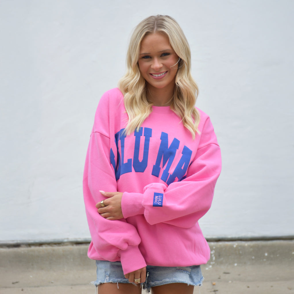 LULU MAC SWEATSHIRT |Pink/ Royal Puff