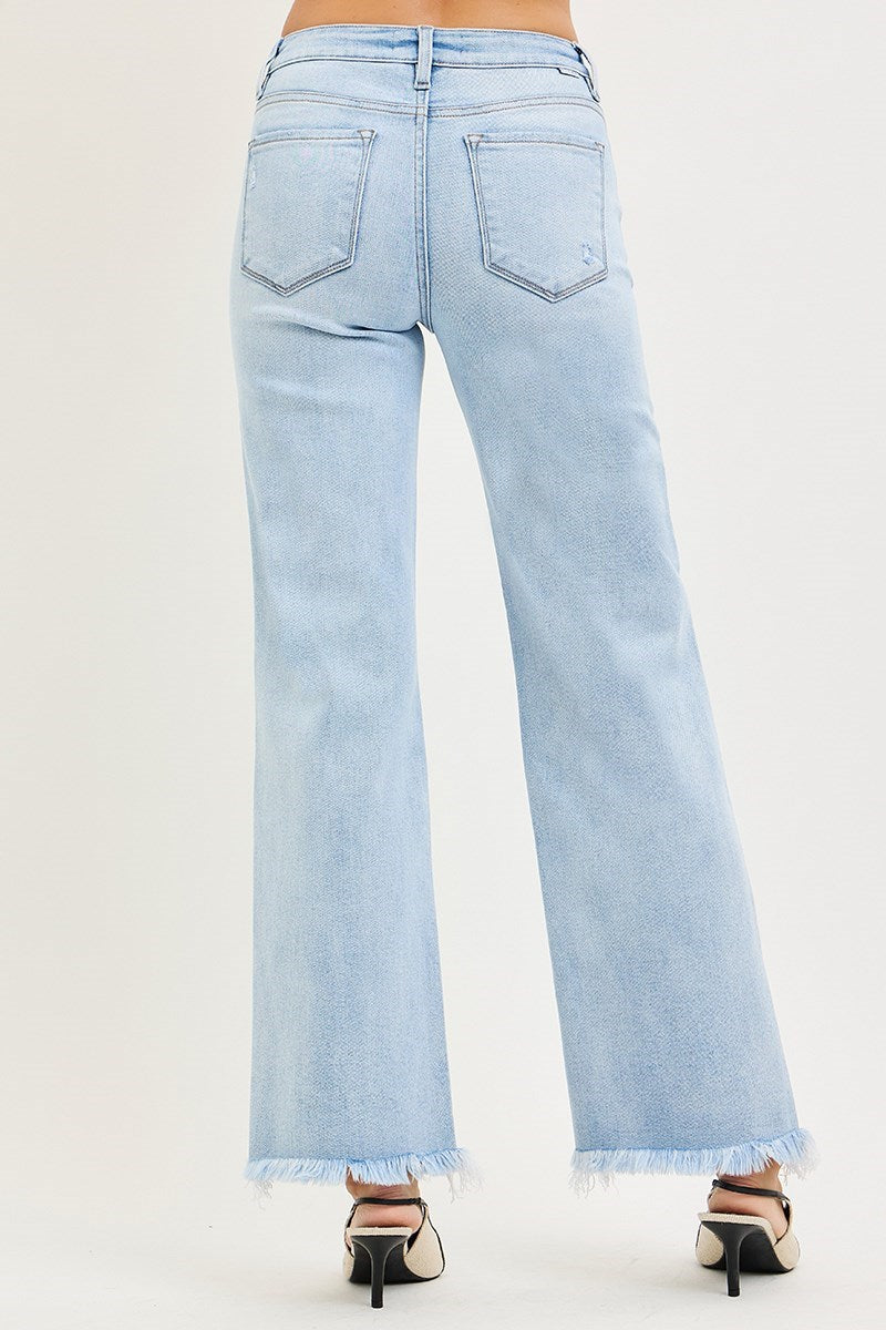 Risen Tummy Control Mid Rise Ankle Straight Jeans