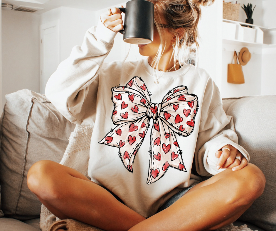 Valentine Bow Sweatshirt