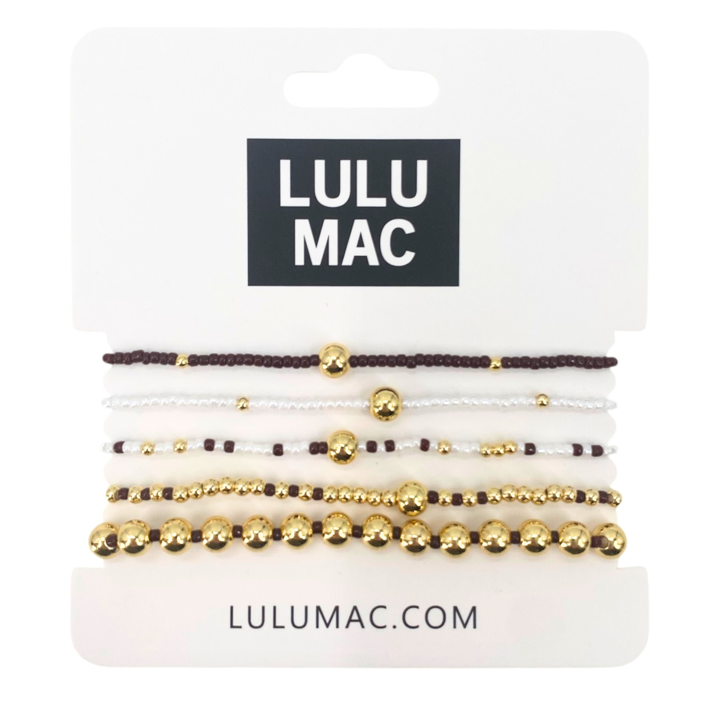 LuLu Mac Maroon & White Bracelet