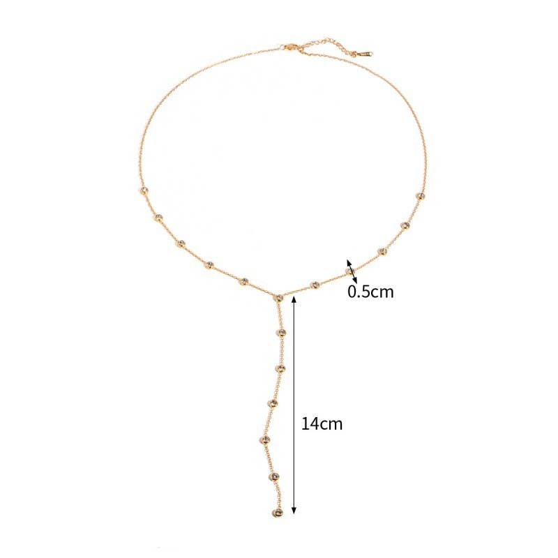 18K STAINLESS STEEL TARNISH FREE Y NECKLACE : Gold